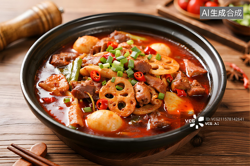 【AI数字艺术】红红火火的麻辣香锅图片素材