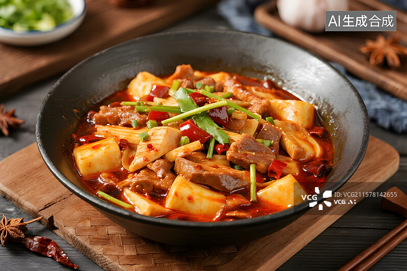 【AI数字艺术】红红火火的麻辣香锅图片素材