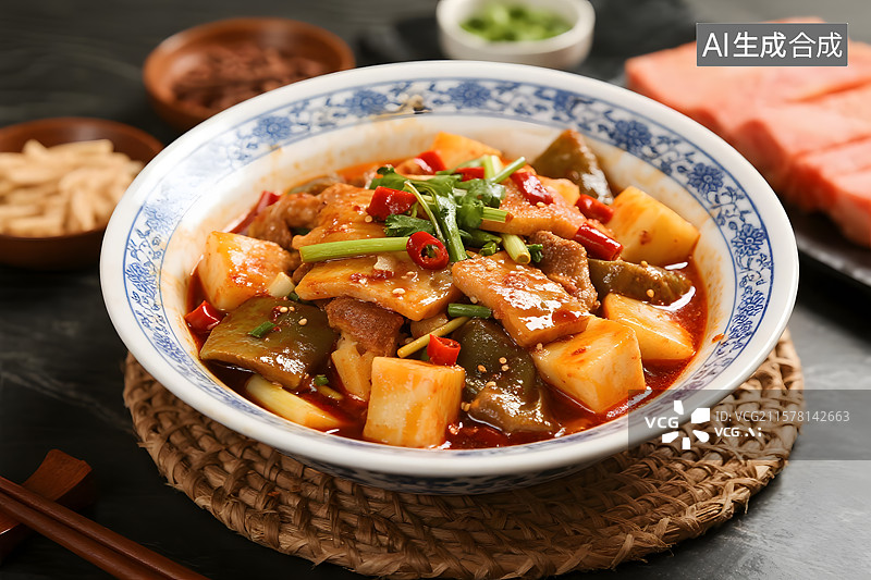 【AI数字艺术】红红火火的麻辣香锅图片素材