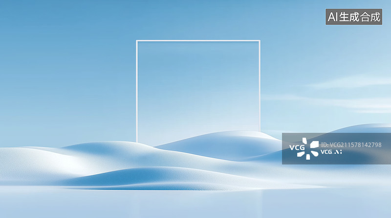 【AI数字艺术】雪山上门框图片素材