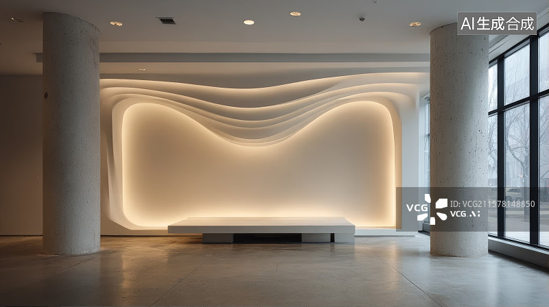 【AI数字艺术】现代风格的室内空间，豪宅，酒店，民宿，公寓图片素材