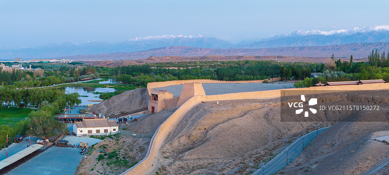甘肃嘉峪关市嘉峪关长城文化旅游景区日落图片素材