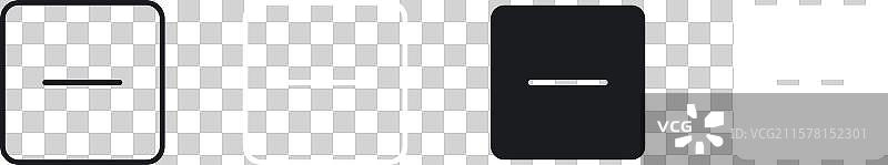 黑白填充的窗口最小化图标集图片素材