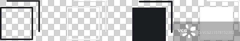黑白填充的窗口恢复图标集图片素材