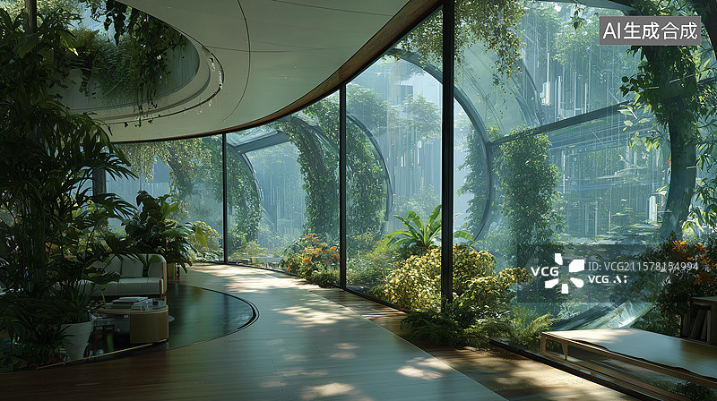 【AI数字艺术】生态友好智能家居图片素材