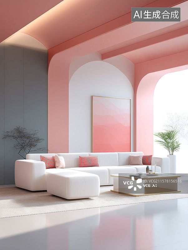 【AI数字艺术】现代简约客厅设计图片素材