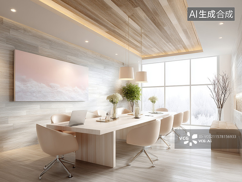 【AI数字艺术】现代简约会议室图片素材