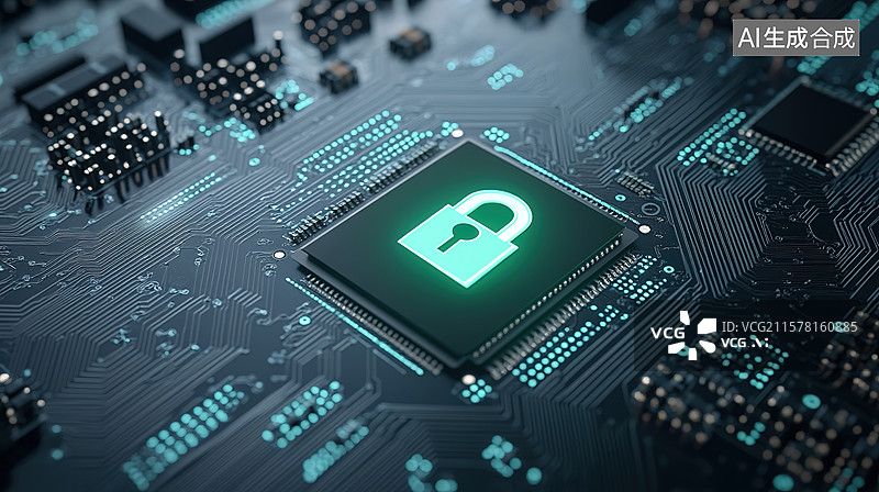 【AI数字艺术】网络数据安全概念科技背景图片素材