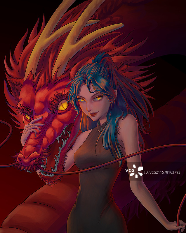 与龙同行图片素材