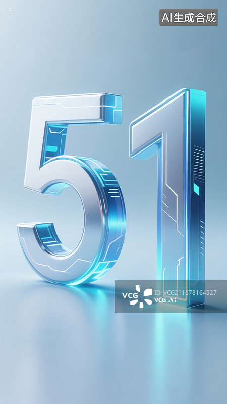 【AI数字艺术】五一劳动节未来科技数字51图片素材