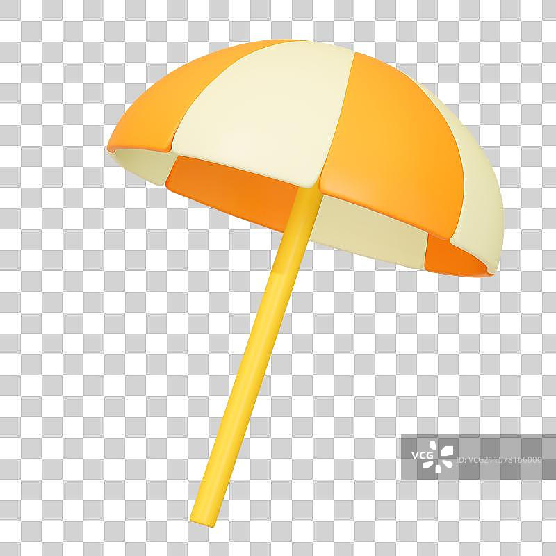 太阳伞遮阳伞夏天防晒物品3D卡通插画元素图片素材
