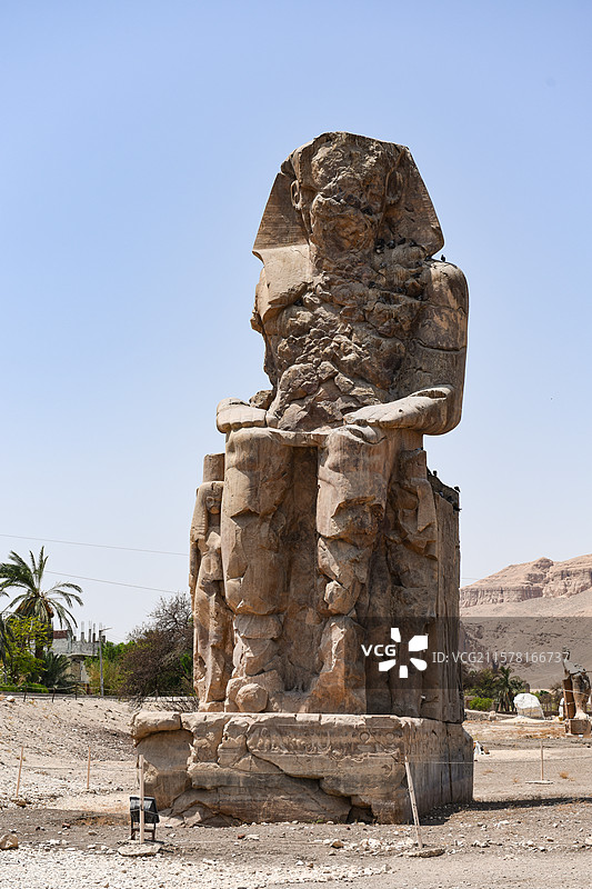 埃及曼农巨像著名景点近景图片素材