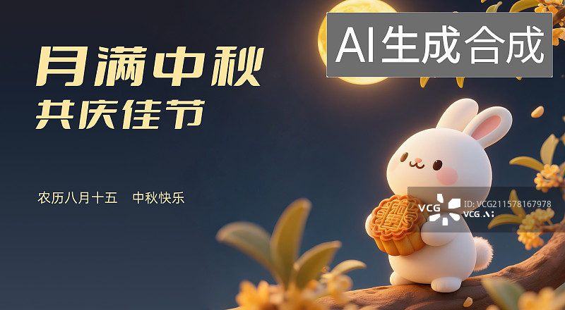 【AI数字艺术】中秋节插画设计模板海报图片素材