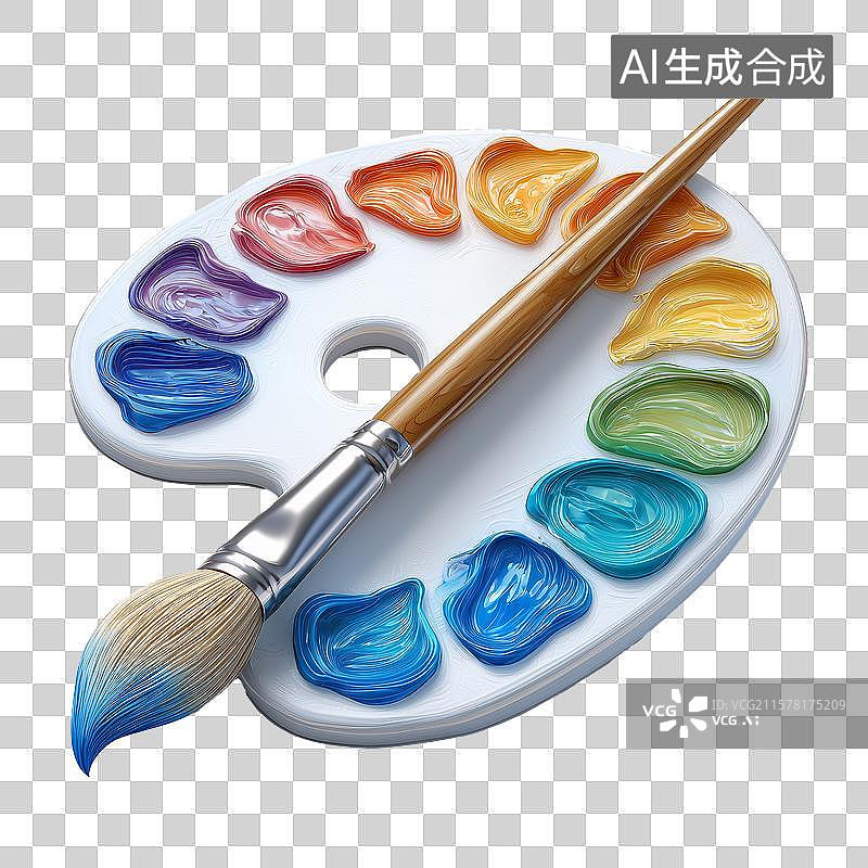 【AI数字艺术】美丽的画画调色板图片素材