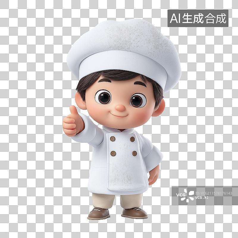 【AI数字艺术】穿着厨师服的儿童卡通图片素材