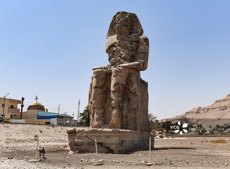 埃及曼农巨像著名景点近景图片素材