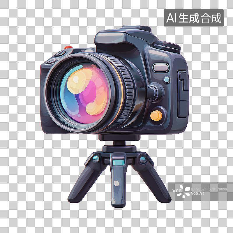 【AI数字艺术】三脚架架着相机图片素材