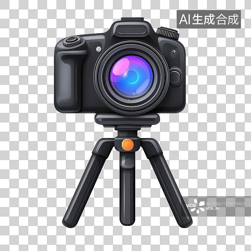 【AI数字艺术】三脚架架着相机图片素材