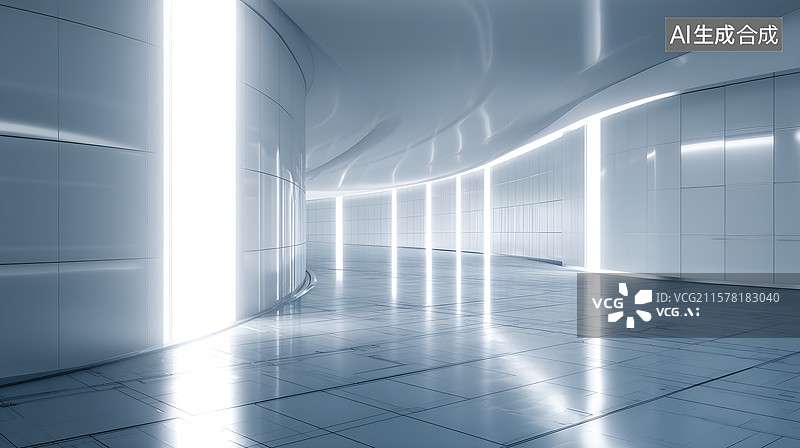 【AI数字艺术】光影下的未来空间图片素材