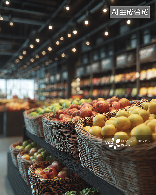 【AI数字艺术】水果店陈列图片素材