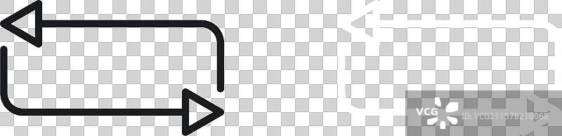 黑色箭头重复线条和实心图标集图片素材