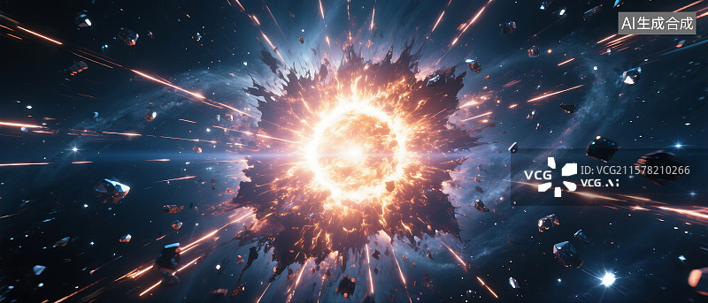 【AI数字艺术】宇宙大爆炸 背景插图素材 科幻 科技 星空 星球大战 航天宇航图片素材