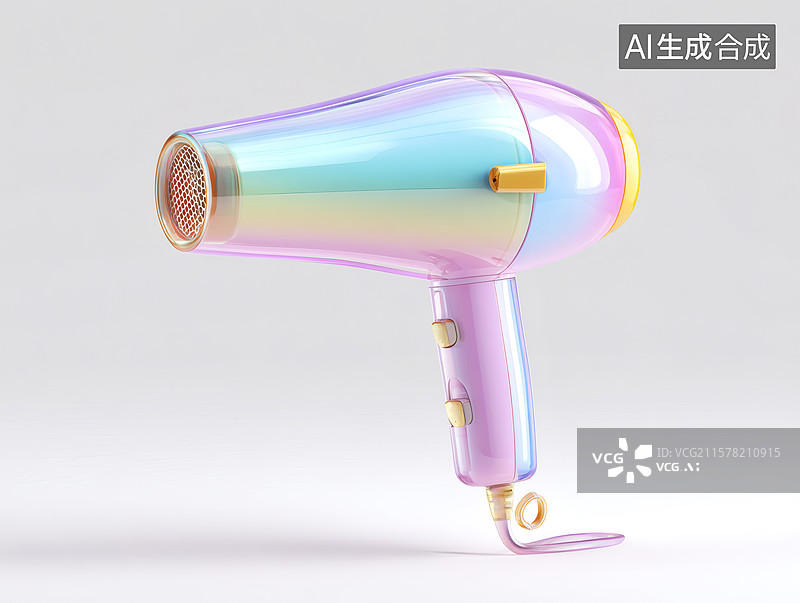 【AI数字艺术】一个水晶卡通吹风机图片素材