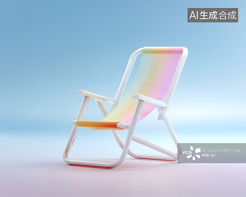 【AI数字艺术】一个彩色卡通折叠椅图片素材