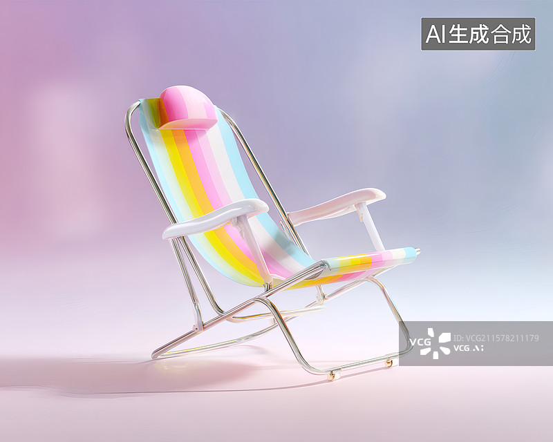 【AI数字艺术】一个彩色卡通折叠椅图片素材