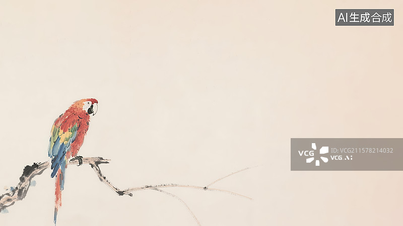 【AI数字艺术】水墨画左下图片素材