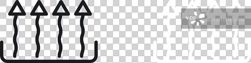 黑色热线和实心图标集图片素材