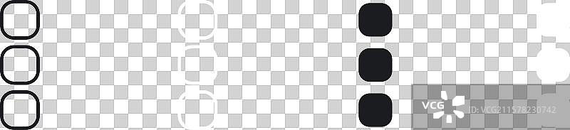 黑色菜单点线和实心图标集图片素材