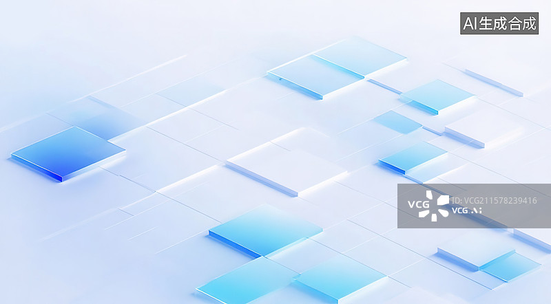 【AI数字艺术】冰晶矩阵图片素材