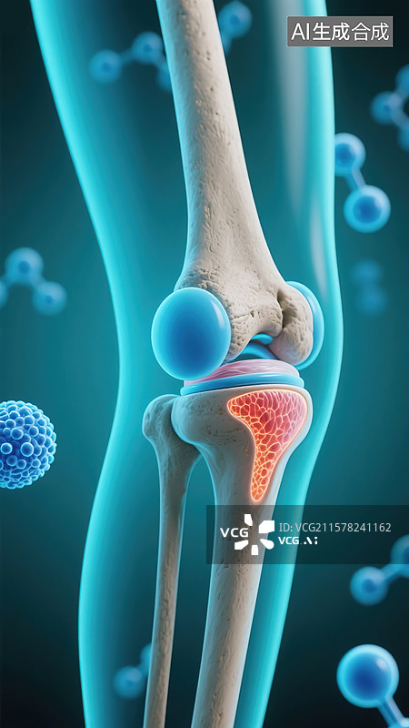 【AI数字艺术】膝关节微观解析图片素材