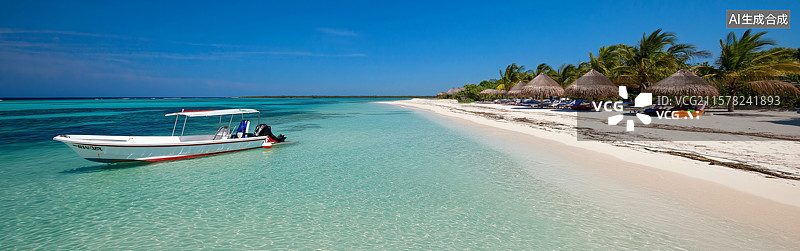 【AI数字艺术】海滩的宁静景象图片素材
