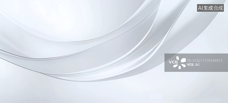 【AI数字艺术】白色曲线的抽象背景图片素材