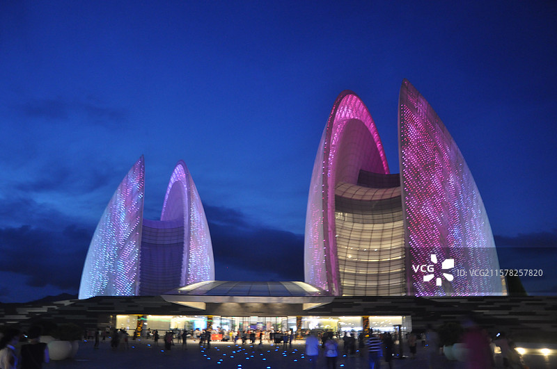 珠海大剧院夜景图片素材