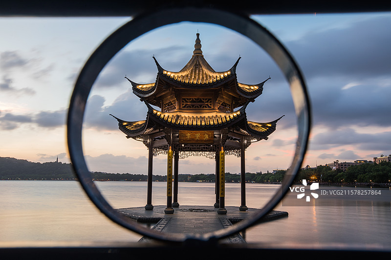 杭州集贤亭夜色图片素材