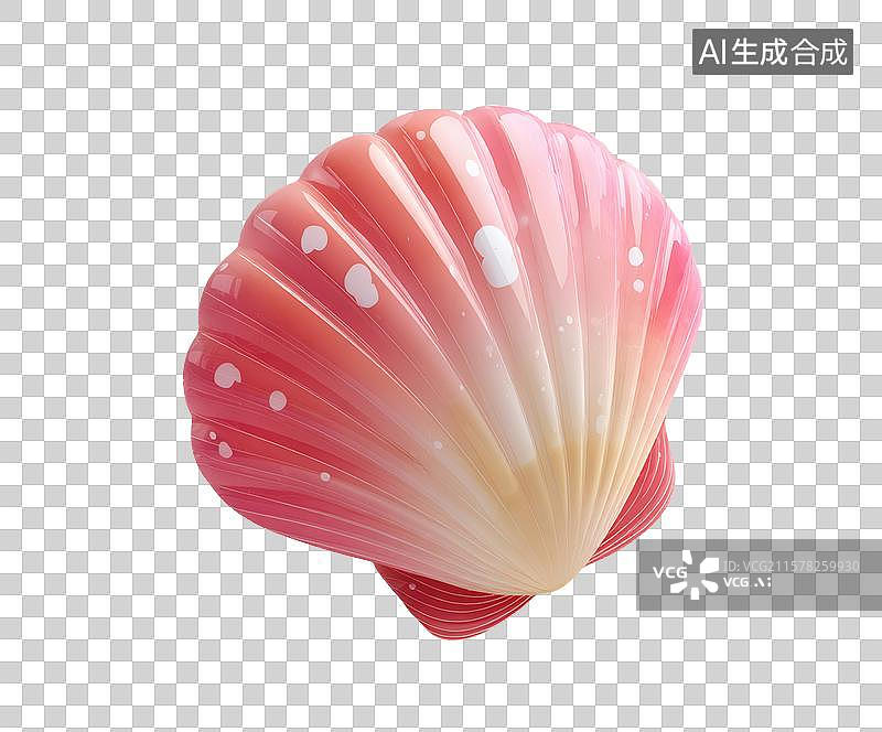 【AI数字艺术】红色贝壳插画元素图片素材