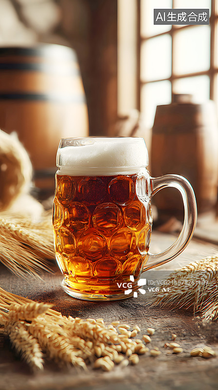 【AI数字艺术】AIGC：桌上的啤酒 夏日解暑饮品图片素材
