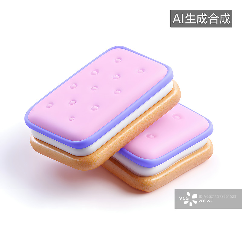 【AI数字艺术】卡通风格的夹心饼干图片素材