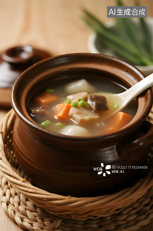 【AI数字艺术】暖心暖胃砂锅面瓦罐汤图片素材
