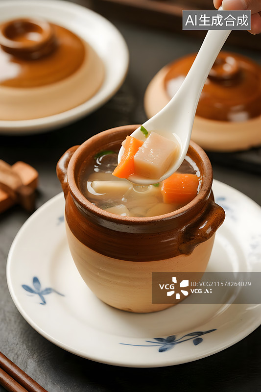 【AI数字艺术】暖心暖胃砂锅面瓦罐汤图片素材