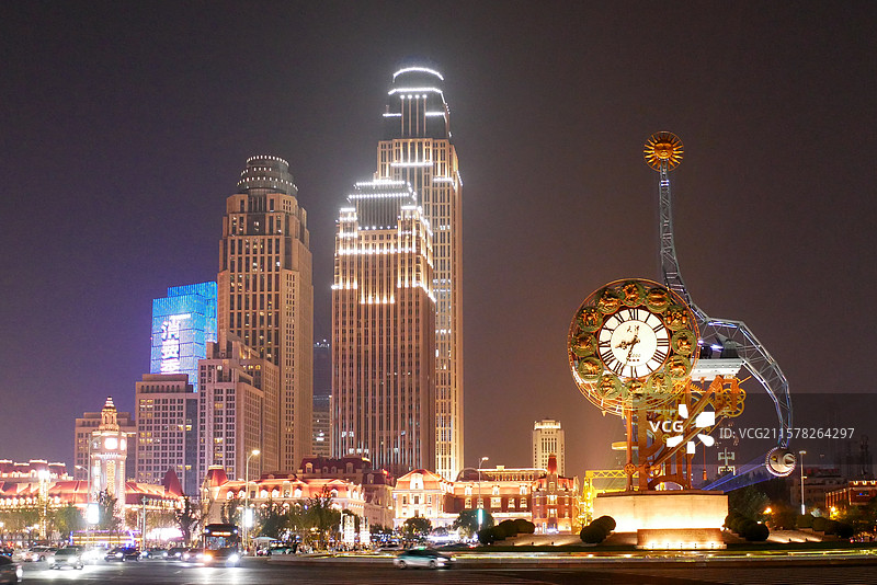 世纪钟夜景图片素材