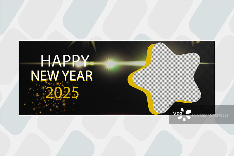 渐变新年社交媒体封面模板图片素材