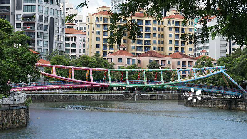 新加坡河埃尔金桥景观图片素材