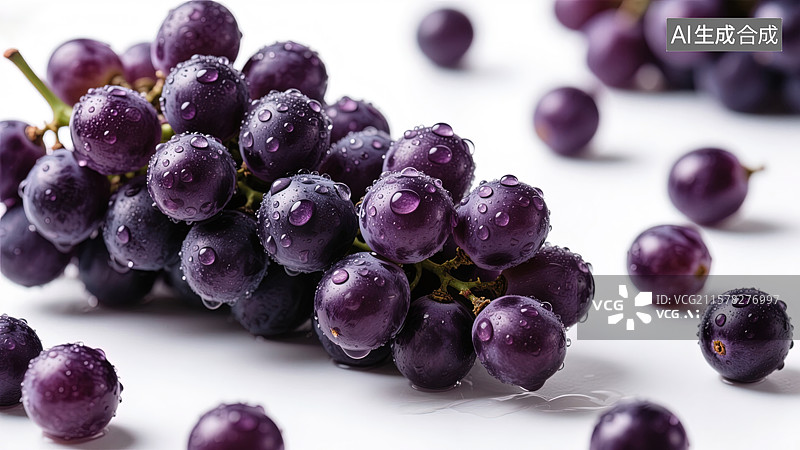 【AI数字艺术】晶莹剔透的紫葡萄图片素材
