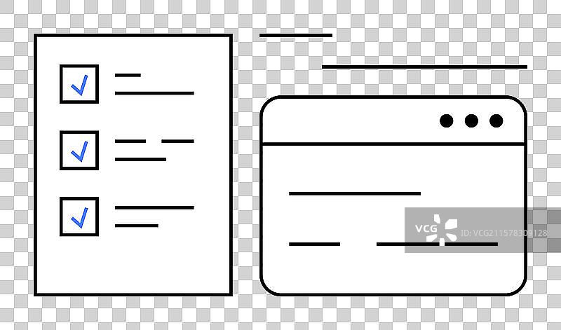 任务清单和浏览器窗口的表现图片素材