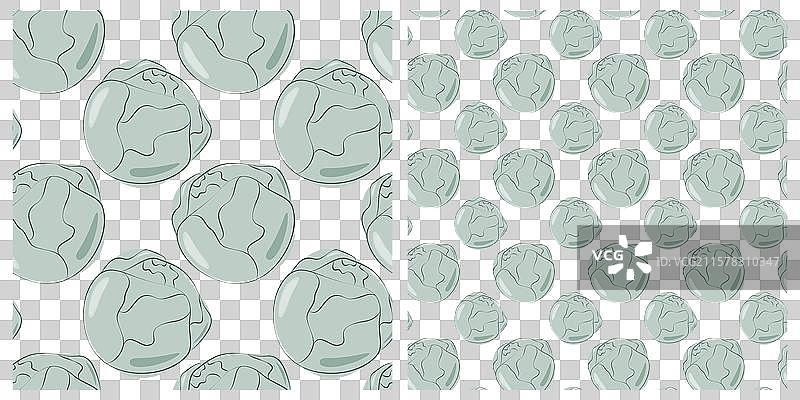 时尚的布鲁塞尔芽菜头无缝图案图片素材