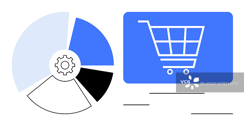 分析与电子商务概念及饼图图片素材